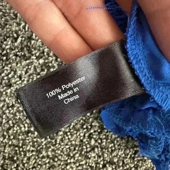 Lane Bryant plus size 26/28 blue white stitching sequin blouse office classic - Picture 7 of 10